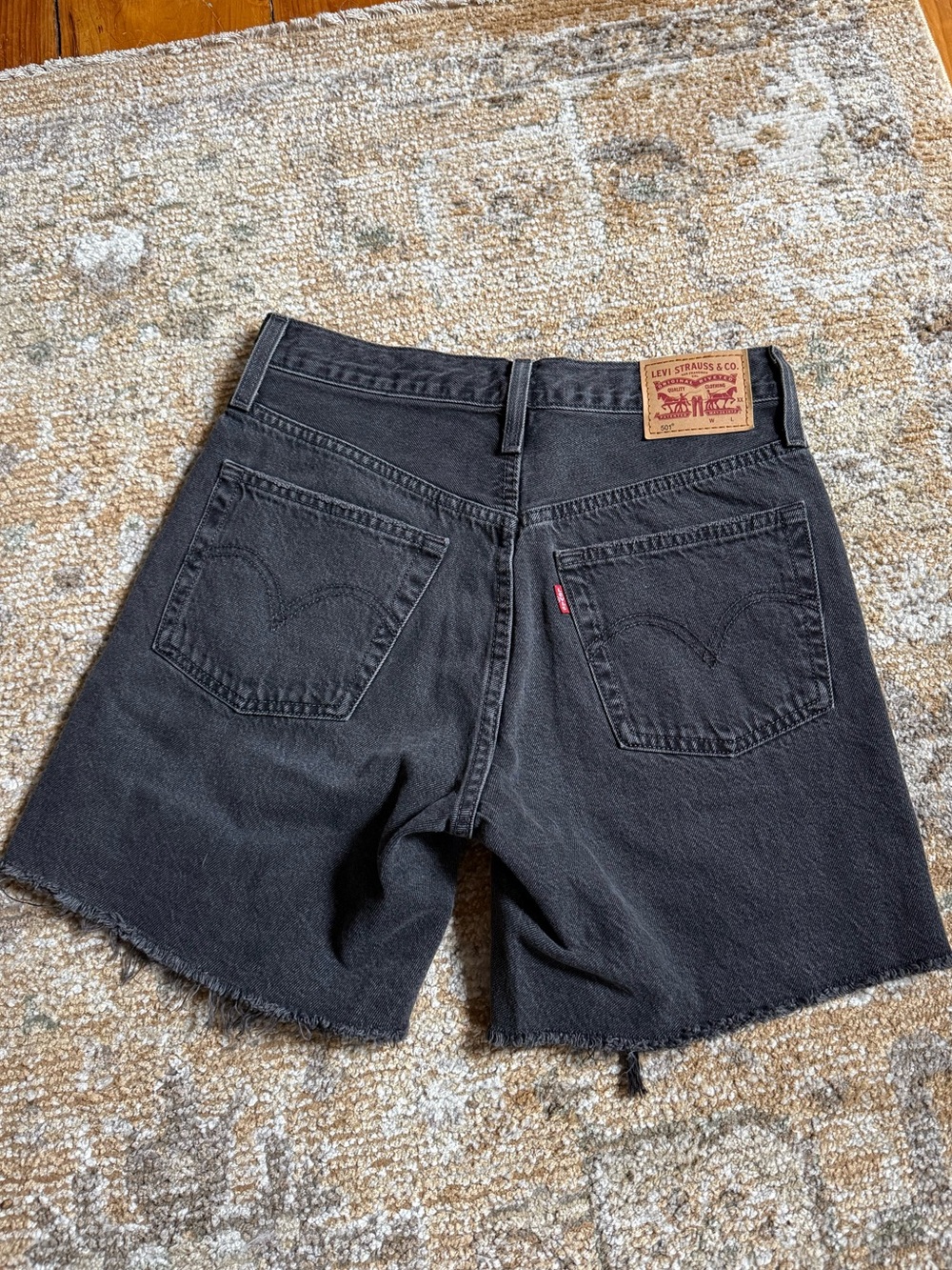 Levi's Black Denim Cutoff Shorts - Classic 5-Pocket